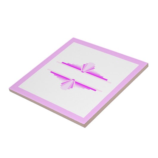 Kunstdeco-elementen in roze tegeltje (Zijkant)