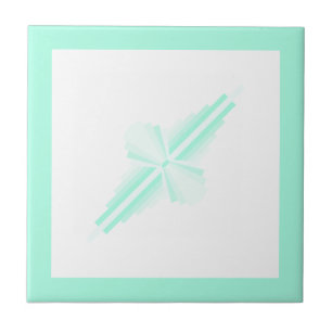 Kunstdeco-elementen in zacht blauwgroen groen tegeltje