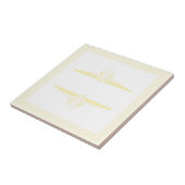 Kunstdeco-elementen in zacht geel en room tegeltje (Zijkant)