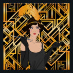 kunstdeco, flipper girl, , geweldig Gatsby, chic, Poster<br><div class="desc">kunstdeco,  flipper girl,  ,  geweldig Gatsby,  chic,  elegant,  modern,  trendy,  goud,  zwart</div>