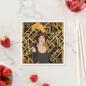 kunstdeco, flipper girl, , geweldig Gatsby, chic, Servetten (Insitu)