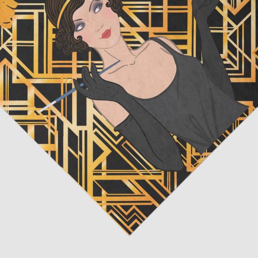 kunstdeco, flipper girl, , geweldig Gatsby, chic, Tissuepapier (Detail)