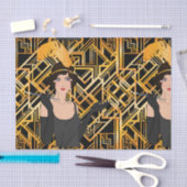 kunstdeco, flipper girl, , geweldig Gatsby, chic, Tissuepapier (Craft)