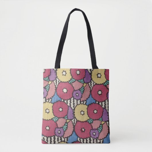 kunstdeco-floreel ontwerp, kleurrijk tote bag (Voorkant)