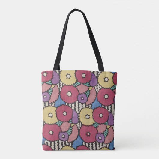  kunstdeco-floreel ontwerp, kleurrijk tote bag (Achterkant)