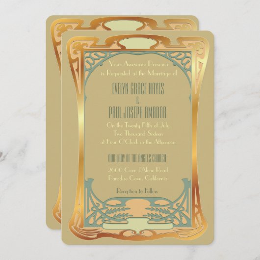  kunstdeco ~ Gatsby geïnspireerd Kaart (Voorkant / Achterkant)