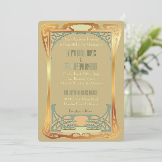 kunstdeco ~ Gatsby geïnspireerd Kaart (Staand voorkant)