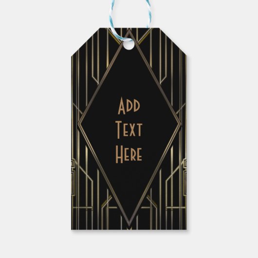 Kunstdeco Gatsby Glam Wedding van Black & Gold 20 Cadeaulabel (Achterkant)