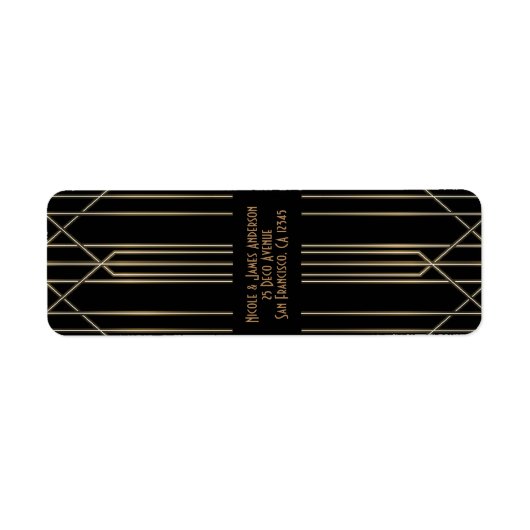 Kunstdeco Gatsby Glam Wedding van Black & Gold 20 Etiket (Voorkant)
