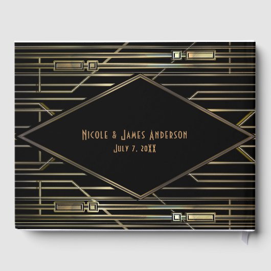 Kunstdeco Gatsby Glam Wedding van Black & Gold 20 Gastenboek (Achterkant)