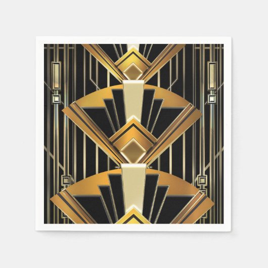 Kunstdeco Gatsby Glam Wedding van Black & Gold 20 Servet (Voorkant)