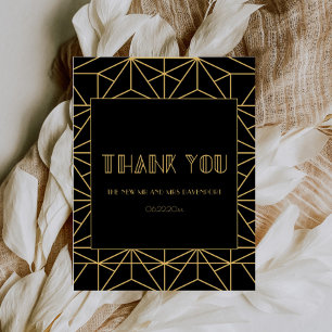  kunstdeco geometrische bruiloft uit de jaren 20 bedankkaart