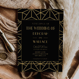  kunstdeco geometrische bruiloft uit de jaren 20 kaart