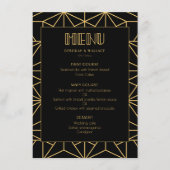 kunstdeco geometrische bruiloft uit de jaren 20 menu (Voorkant)