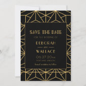  kunstdeco geometrische bruiloft uit de jaren 20 save the date (Voorkant)