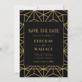  kunstdeco geometrische bruiloft uit de jaren 20 save the date