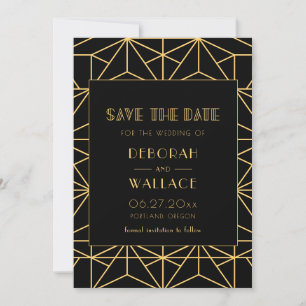  kunstdeco geometrische bruiloft uit de jaren 20 save the date