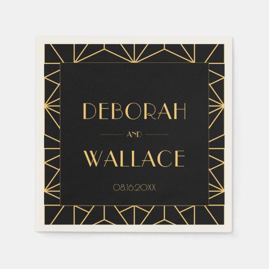  kunstdeco geometrische bruiloft uit de jaren 20 servet (Voorkant)