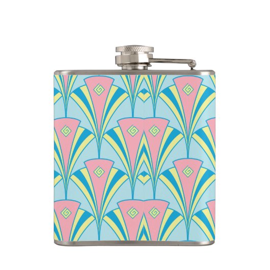 Kunstdeco - Geometrische pasteelvormgeving Heupfles (Achterkant)