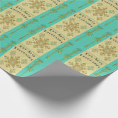 Kunstdeco goud en blauwgroen Frans Cadeaupapier (Hoek)