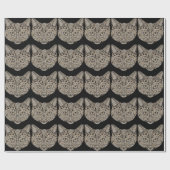 Kunstdeco goud en zwarte Egyptische kat Cadeaupapier (Vlak)