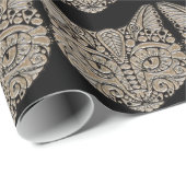 Kunstdeco goud en zwarte Egyptische kat Cadeaupapier (Rol Hoek)