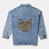 Kunstdeco goud en zwarte Egyptische kat Denim Jacket (Achterkant)