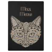 Kunstdeco goud en zwarte Egyptische kat Klembord (Achterkant)