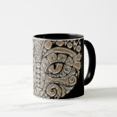 Kunstdeco goud en zwarte Egyptische kat Mok (Voorkant rechts)