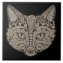 Kunstdeco goud en zwarte Egyptische kat