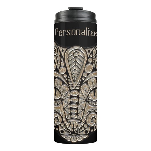 Kunstdeco goud en zwarte Egyptische kat Thermosbeker (Voorkant)