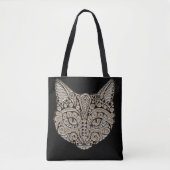 Kunstdeco goud en zwarte Egyptische kat Tote Bag (Voorkant)