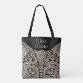 Kunstdeco goud en zwarte Egyptische kat Tote Bag (Achterkant)