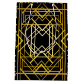 kunstdeco, goud, zwart, , retro, elegant, chic, tr medium cadeauzakje (Achterkant)