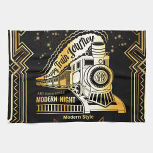 kunstdeco, goud, zwart, , retro, elegant, chic, tr theedoek