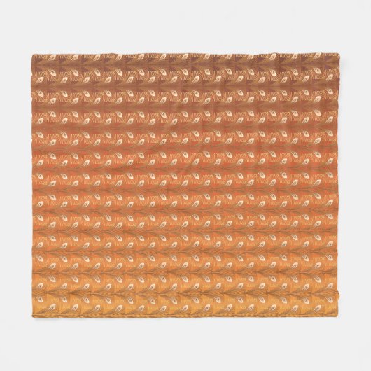  kunstdeco goudpauw-veerpatroon fleece deken (Voorkant (Horizontaal))