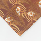  kunstdeco goudpauw-veerpatroon fleece deken (Hoek)