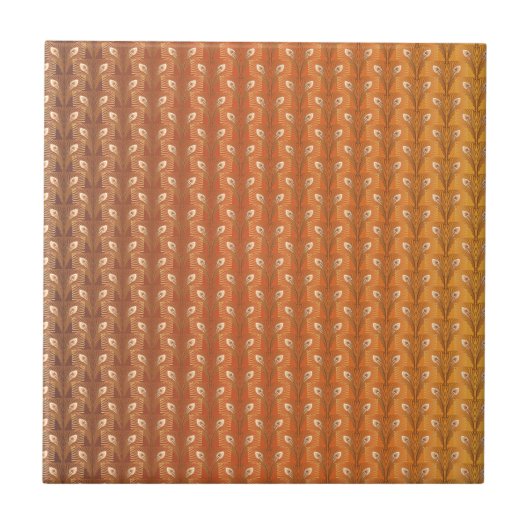  kunstdeco goudpauw-veerpatroon tegeltje (Voorkant)