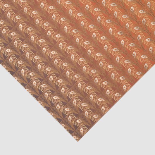  kunstdeco goudpauw-veerpatroon tissuepapier (Detail)