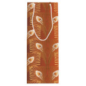  kunstdeco goudpauw-veerpatroon wijn cadeautas (Achterkant)