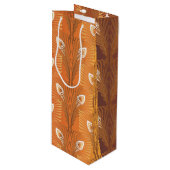  kunstdeco goudpauw-veerpatroon wijn cadeautas (Voorkant Gekanteld)