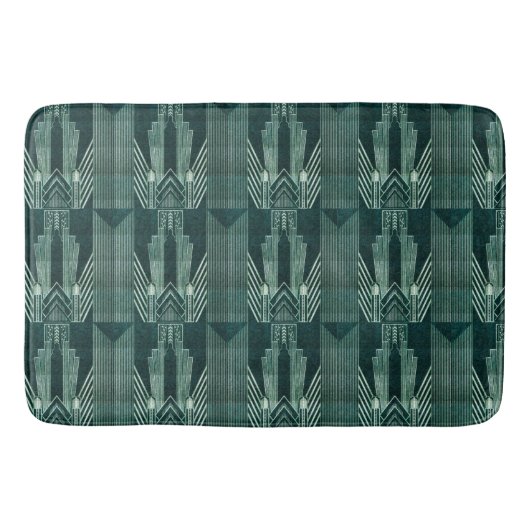 Kunstdeco, Groen, zwart, patroon, art nouveau, Badmat (Voorkant)