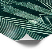 Kunstdeco, Groen, zwart, patroon, art nouveau,  Perfect Poster (Hoek)