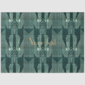 Kunstdeco, Groen, zwart, patroon, art nouveau,  Tissuepapier (Voorkant)