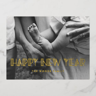 Kunstdeco Happy Nieuwjaar foto Folie Feestdagen Briefkaart