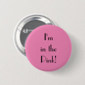 Kunstdeco in de roze tekst ronde button 5,7 cm (Voorkant /achterkant)