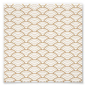 kunstdeco, japans ventilatorpatroon, goud, wit, , foto afdruk (Voorkant)