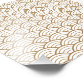 kunstdeco, japans ventilatorpatroon, goud, wit, , foto afdruk (Hoek)