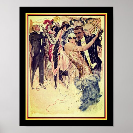 Kunstdeco Jazz/Dancers Poster uit 1920 (Voorkant)
