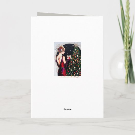 kunstdeco kerstdame  kaart (Achterkant)